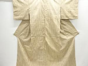 米沢ぜんまい紬　縞模様織り出し着物